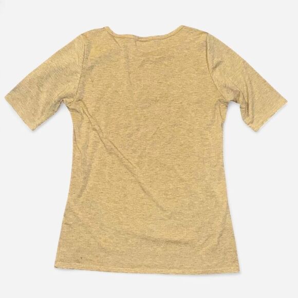 Lularoe "Gigi" Heather Mustard Half Sleeve T-Shirt - Picture 3 of 8